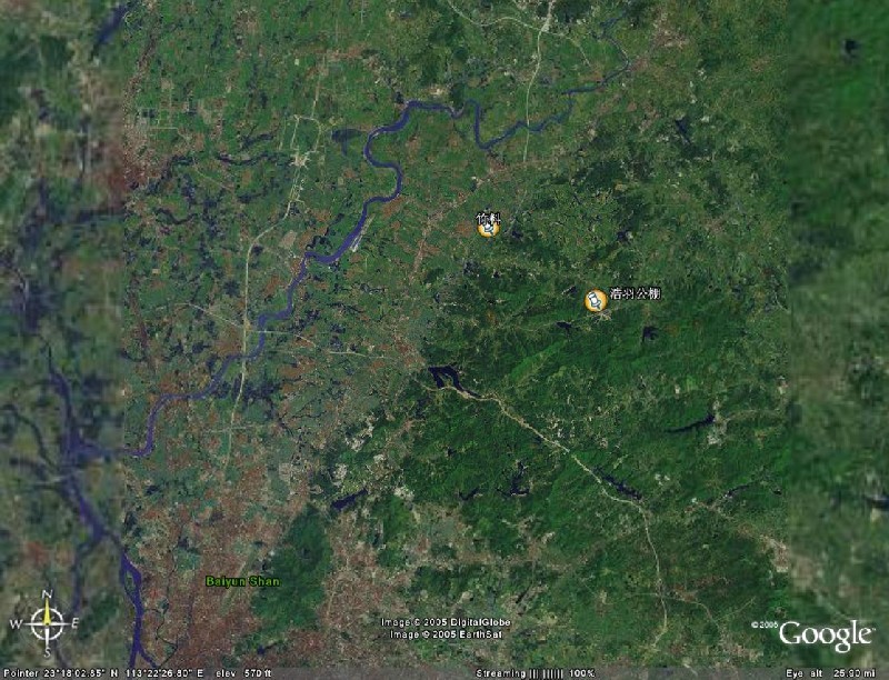 9月15日第一次放飞地点竹料--卫星地图